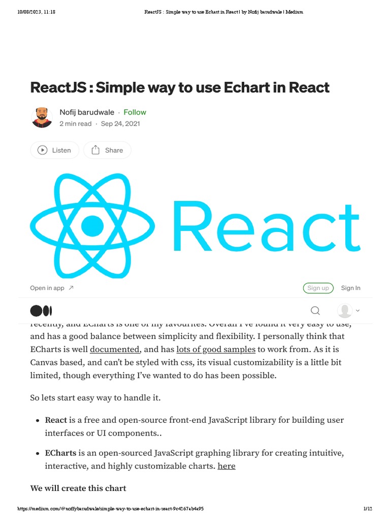 ReactJS - Simple Way To Use Echart in React - by Nofij Barudwale ...