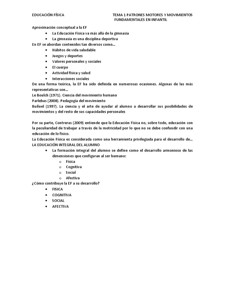 Educación Física Pdf Enseñando Aprendizaje