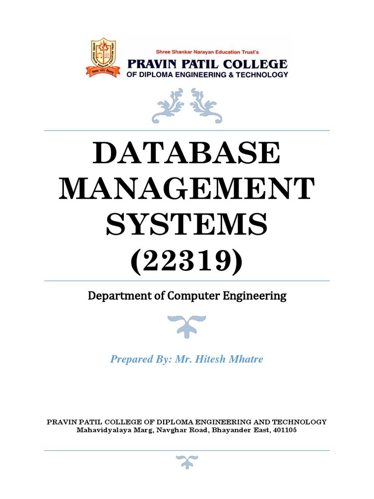 Dms 22319 Notes Pdf Pdf Databases Relational Database