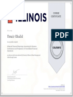 Certificate of Advance Financial Reporting