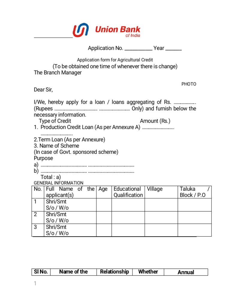 Agricultural Loan Application Form | PDF | Banks | Loans