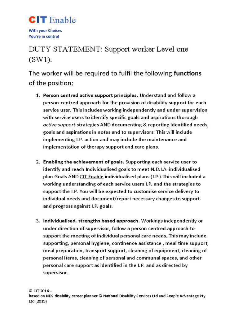 Cit enable duty statement dsw 1 pdf