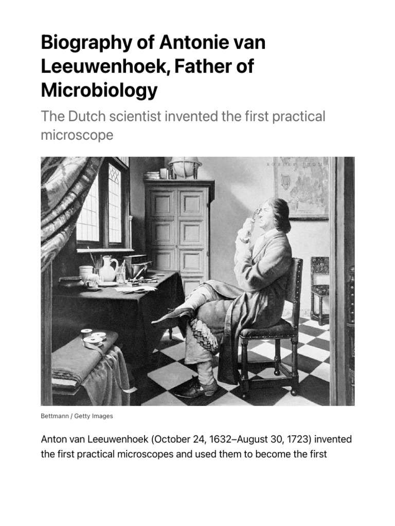 Antonie Van Leeuwenhoek, Father of Microbiology PDF