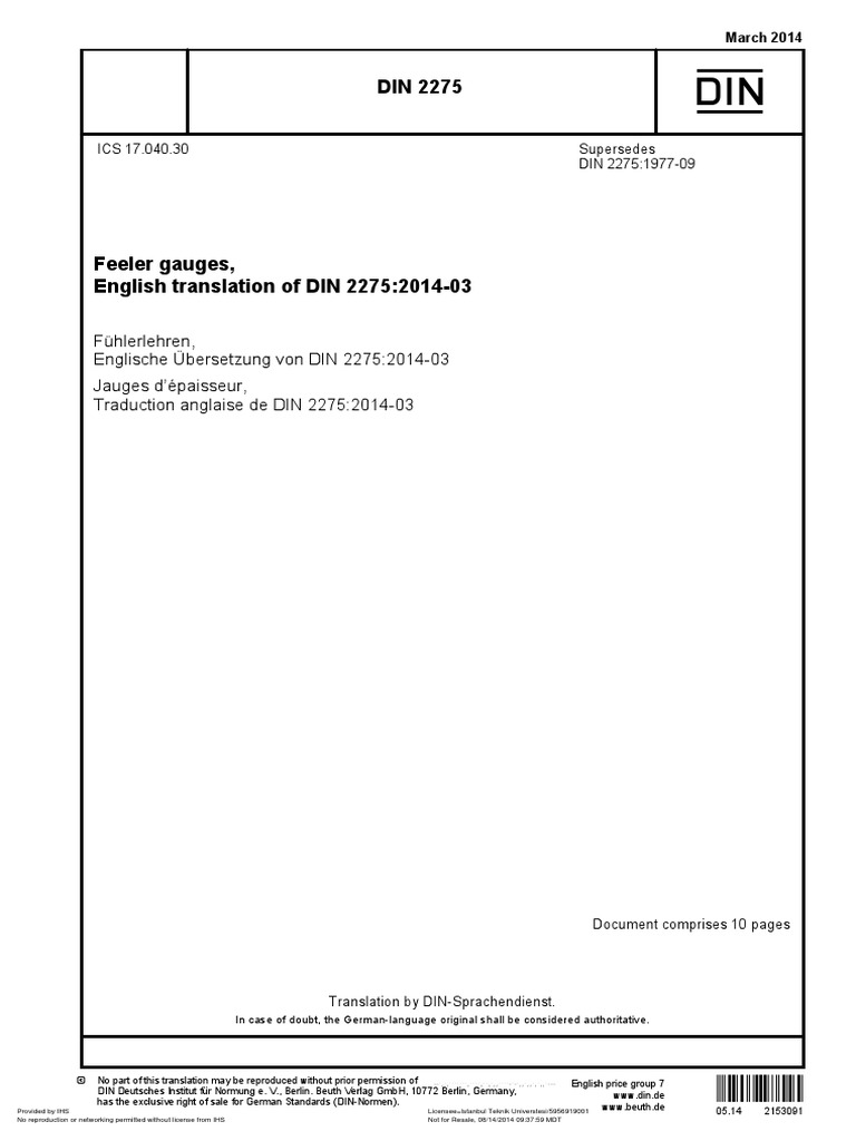 DIN 2275 EPDFXDT Merke Zazora PDF Engineering Tolerance