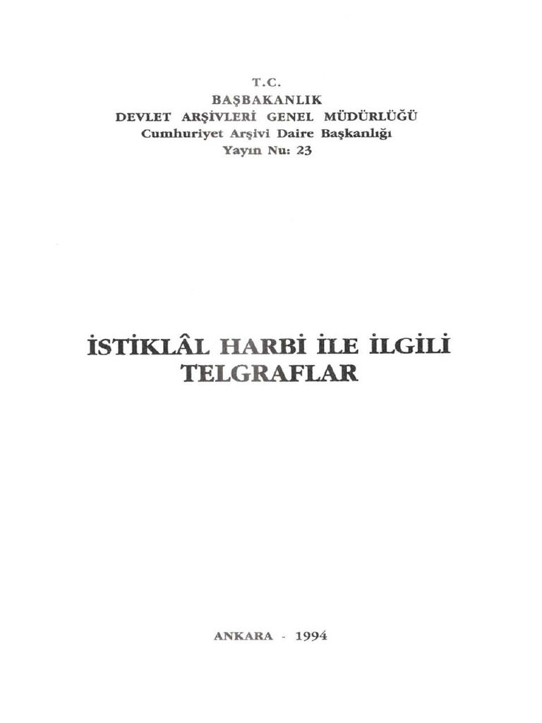 İstiklal Harbi İle İlgili Telgraflar | PDF