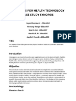Statistics For Health Technology Case Study Synopsis