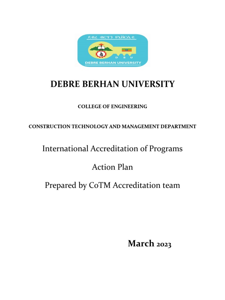 Action Plan for Accreditation in CoTM | PDF