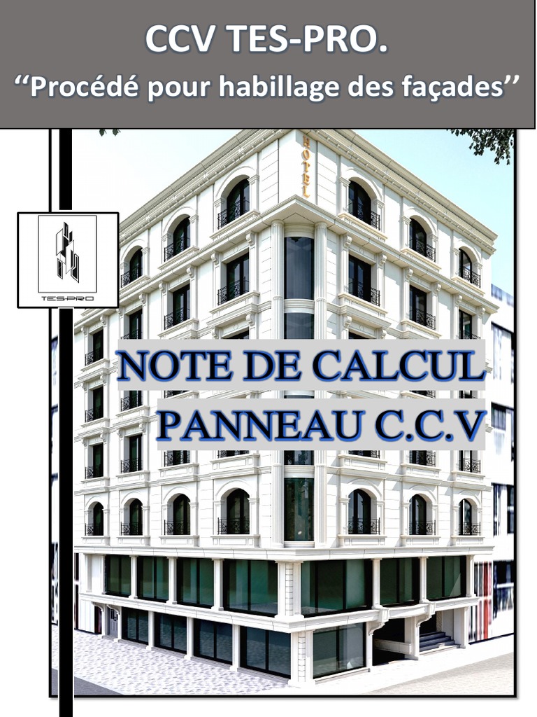 Note de Calcul CCV TES-PRO. | PDF | Élasticité (Physique) | Flexion ...