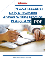 17 August 2022 MISSION 2023 SECURE Daily UPSC Mains Answer Writing