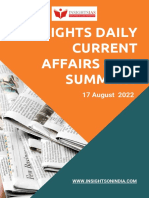 17 August 2022 Insights Daily Current Affairs + Pib Summary