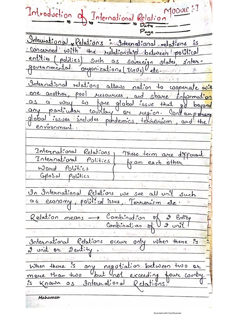 International relations notes pdf