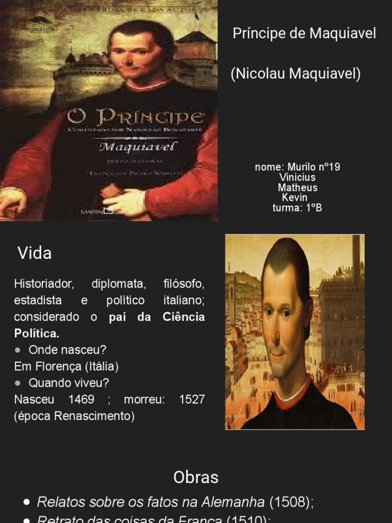Nicolau Maquiavel: Vida e Ideias Políticas | PDF | Política | História