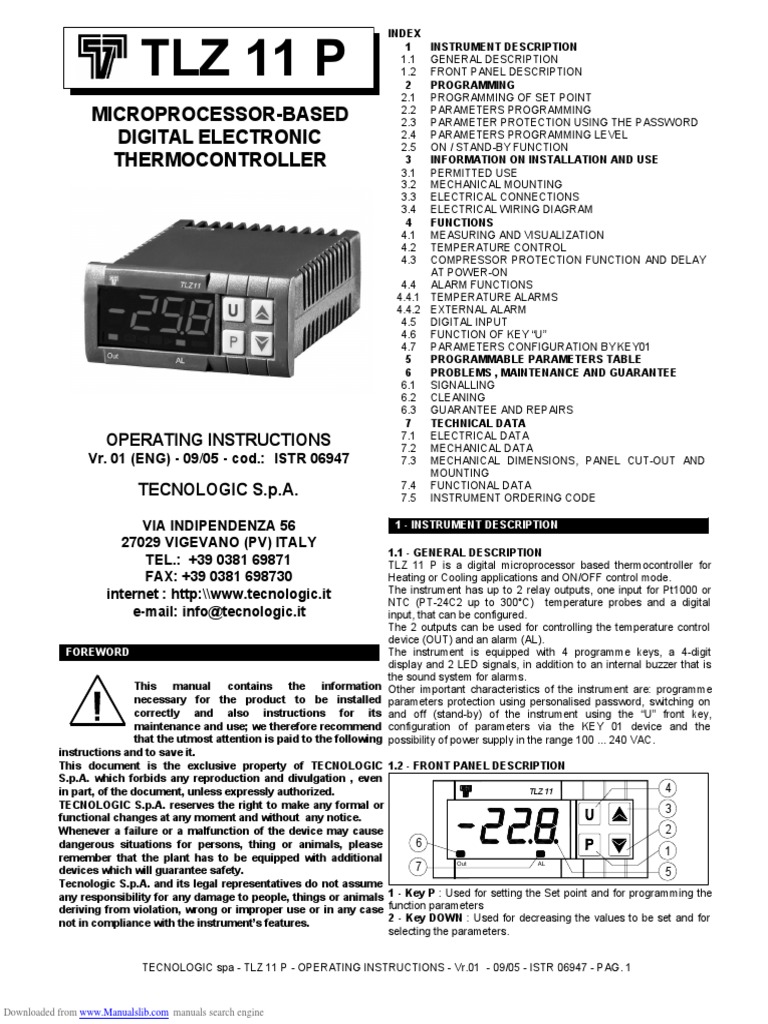 TLZ 11 Temperature Controller Manual | PDF