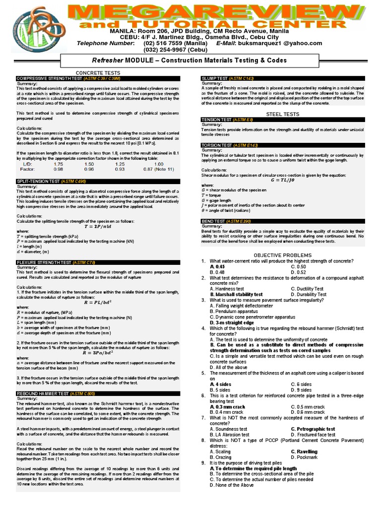 Construction Materials Testing Overview | PDF | Strength Of Materials ...