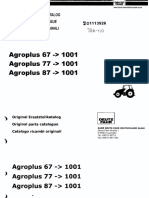Agroplus 67, 77 & 87, TRACTOR Parts Manual