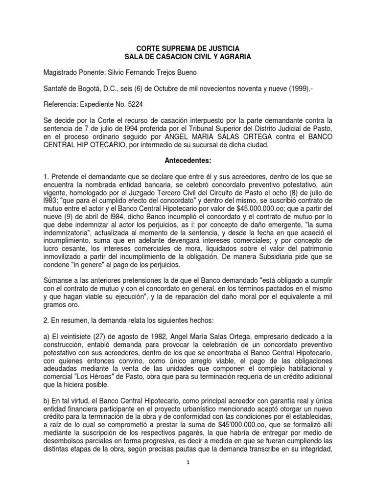 Casación sobre incumplimiento bancario | PDF | Derecho