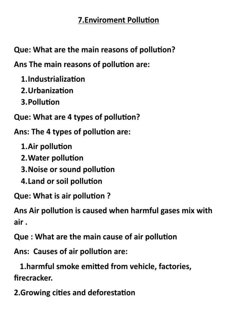 Capter 7 Enviroment Pollution | PDF | Science & Mathematics