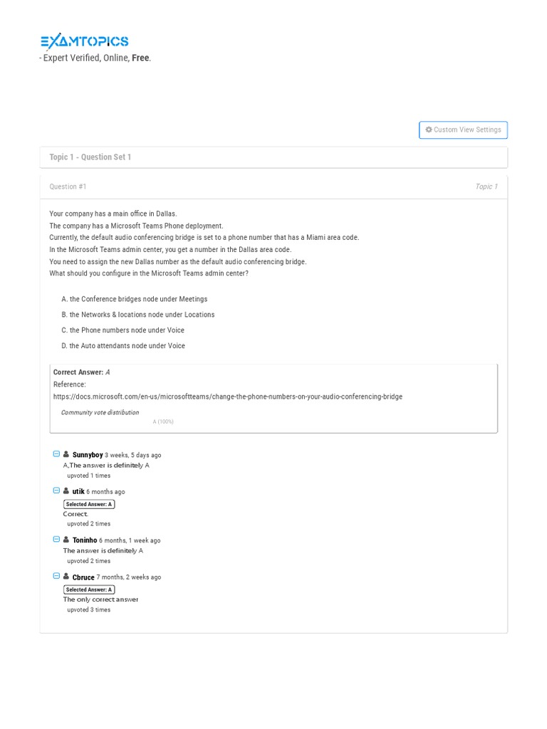 MS-720 Exam - Free Actual Q&as, Page 1 - ExamTopics | PDF