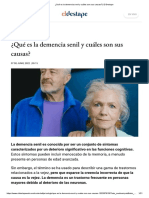 ¿Qué Es La Demencia Senil y Cuáles Son Sus Causas - El Destape