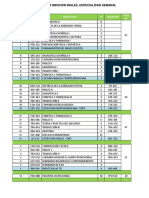 Pensum Regimen Semanal