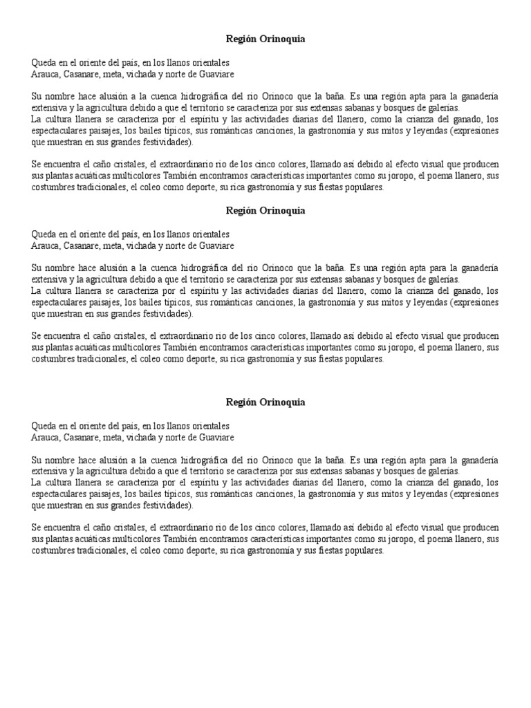Región Orinoquia PDF