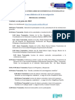PROGRAMA - II JORNADA PARA EL INTERCAMBIO DE EXPERIENCIAS INVESTIGATIVAS - Hacia Una Didáctica de La Investigación