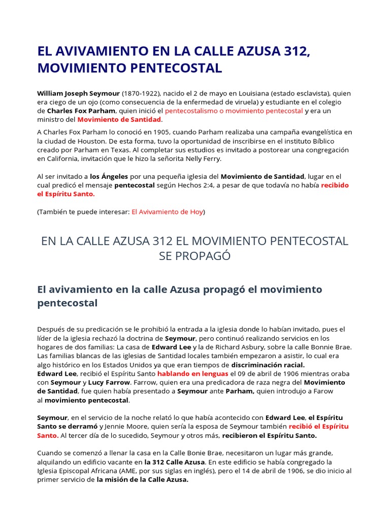 Avivamiento de La Calle Azusa PDF