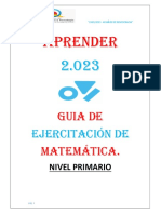 Cartilla de Ejercitacion de Matematica Aprender 2023