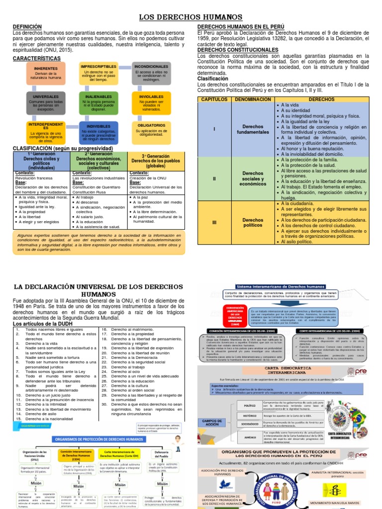 Los Derechos Humanos - Esquemas1 | PDF | Derechos | Derecho Constitucional