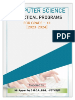 Class 12 Cs Practical Exercises 2023-2024 (Updated)