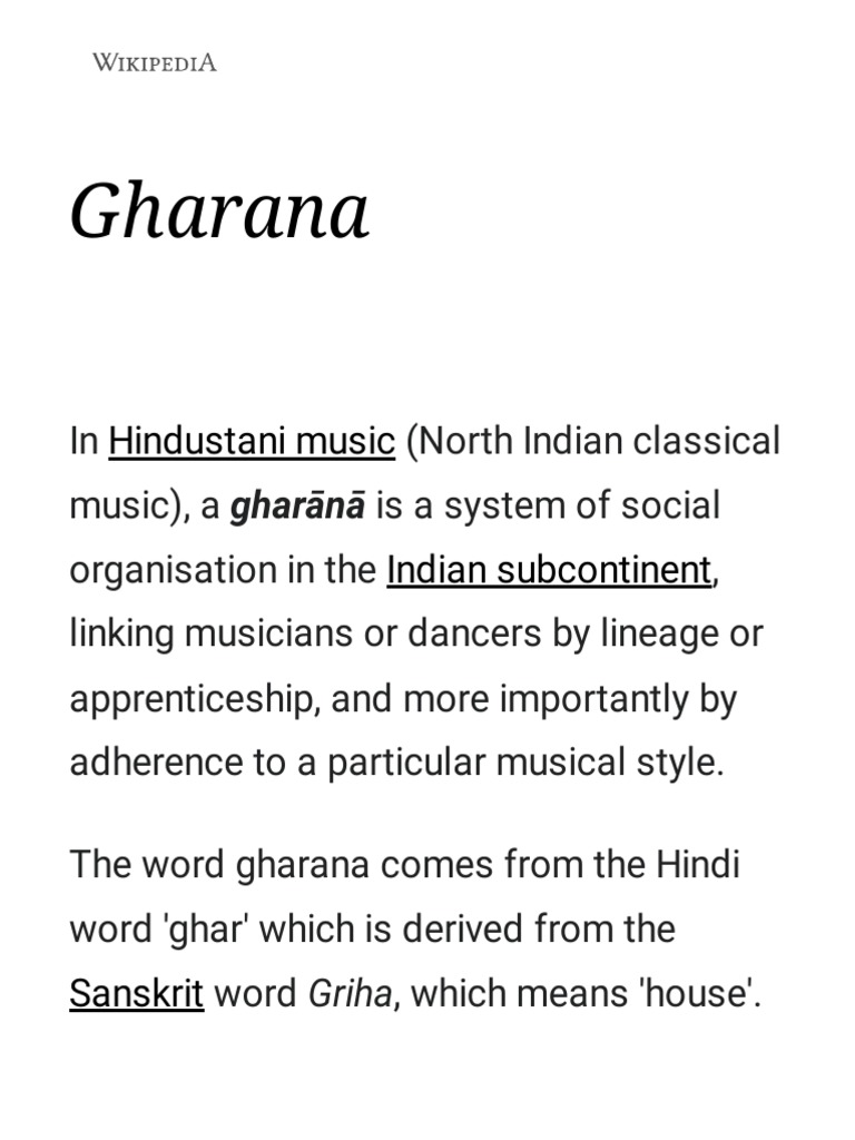 Gharana Wikipedia PDF