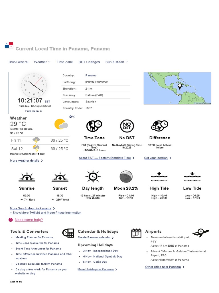 Current Time In Panama City Panama – EEWNQ