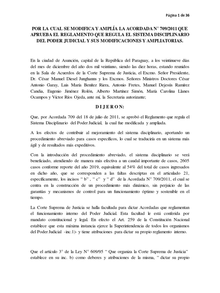 Acordada 1579 Que Modificacion y Amplia La Acordada 709-2011 | PDF ...