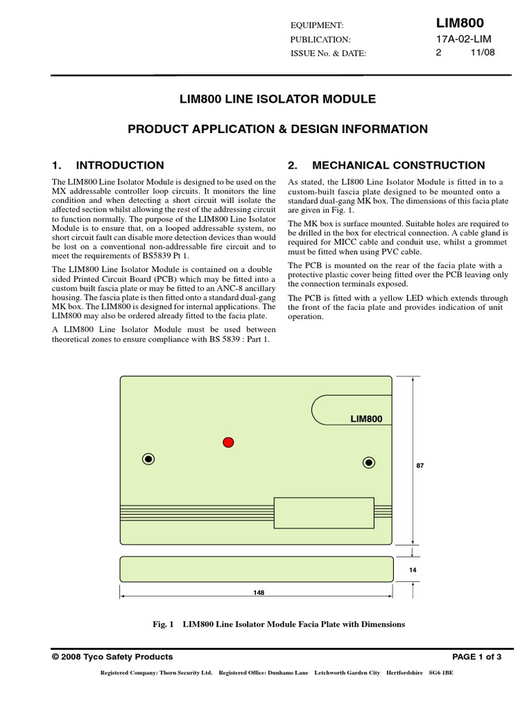 LIM800 Line Isolator Module Overview | PDF | Printed Circuit Board ...