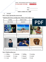 Unit 8: Going On A Trip I. Vocab Part 1: Choose and Write The Correct Word