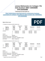 Contemporary Business Mathematics For Colleges 17th Edition Deitz Test Bank 1