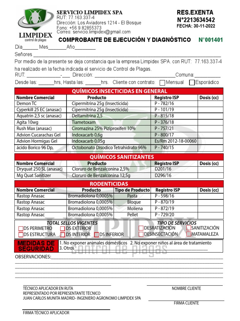 Servicio de Control de Plagas Limpidex | PDF | Insectos