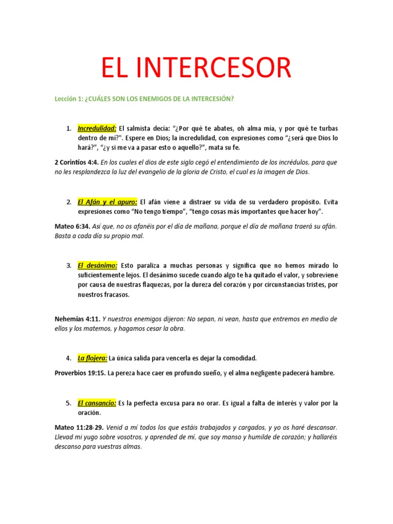 Lecciones El Intercesor | PDF