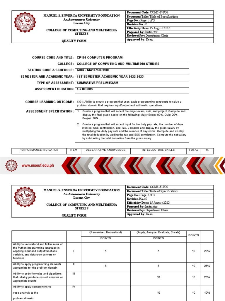 4 Tos Sample | Download Free PDF | Function (Mathematics) | Computer ...