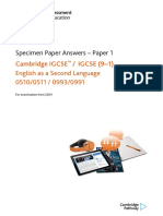 0510 Specimen Paper Answers Paper 1 (For Examination From 2024)