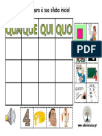 Consciencia Fonologica Recorte e Cole A Silaba Inicial QUA QUE QUI QUO Edukinclusiva