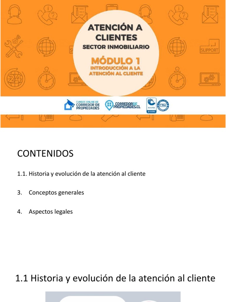 Curso Atención Al Cliente en El Sector Inmobiliario - Modulo-1 | PDF ...