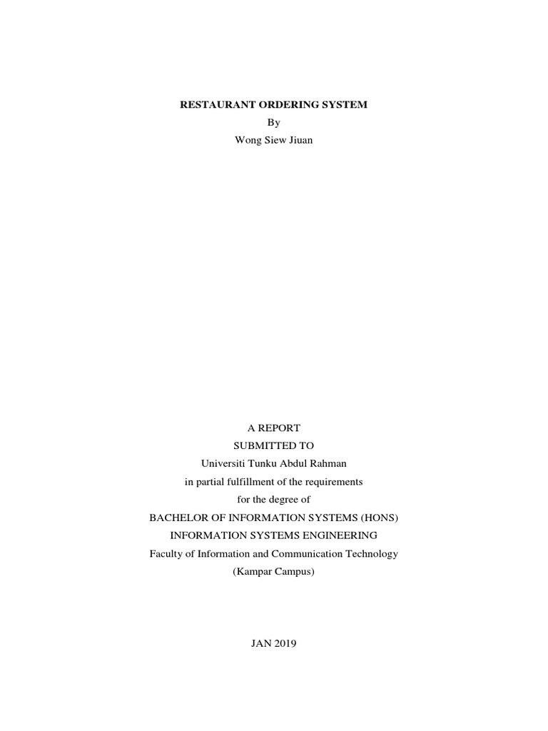Contoh laporan food ordering pdf business technology engineering