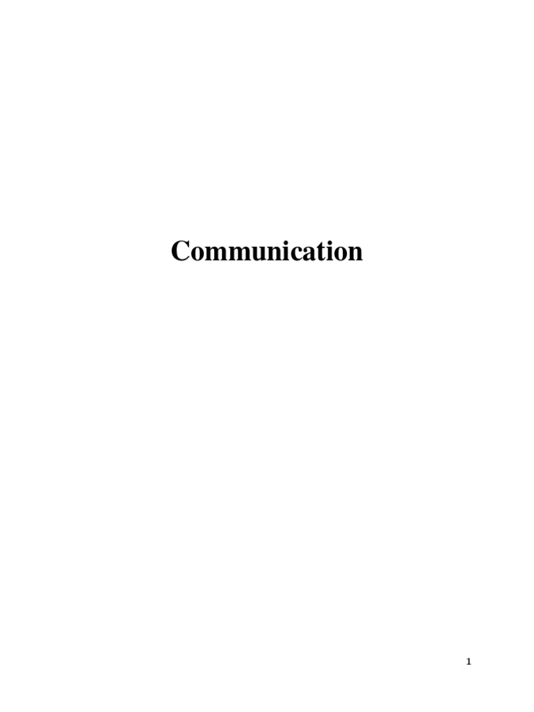 Communication 2 | PDF