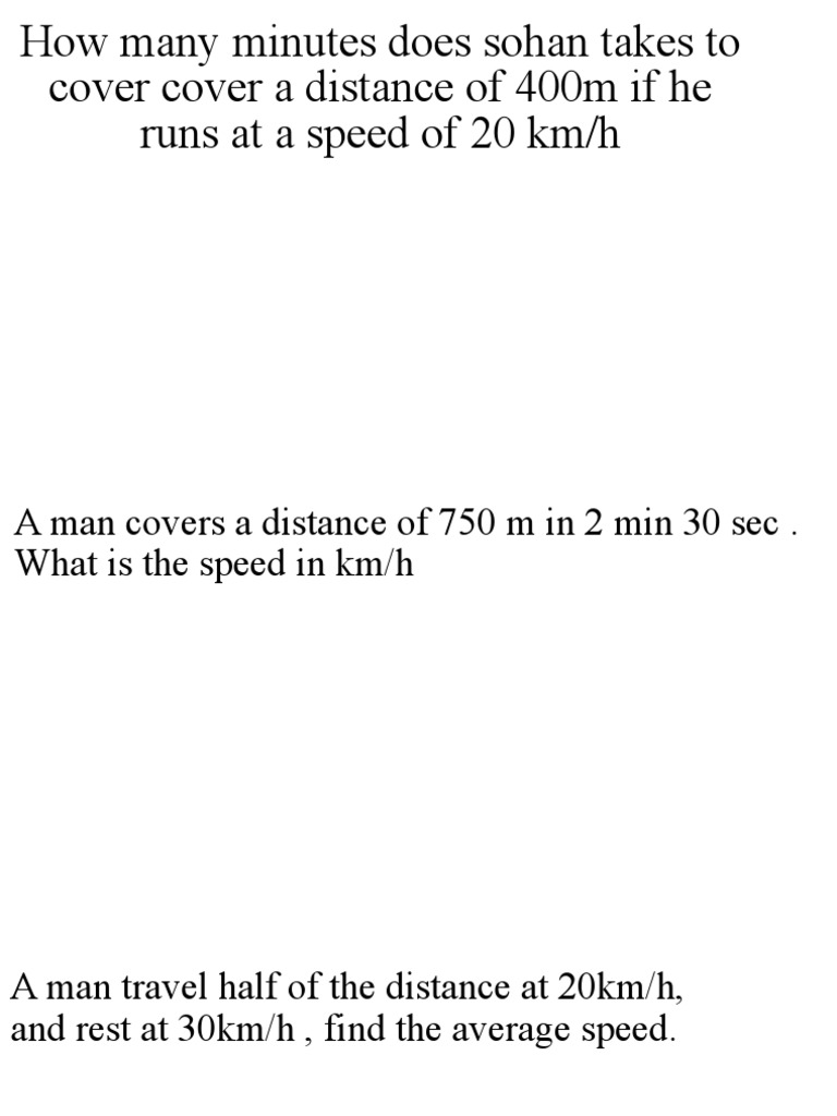Speed and Distance Problem Solutions | PDF | Speed | River