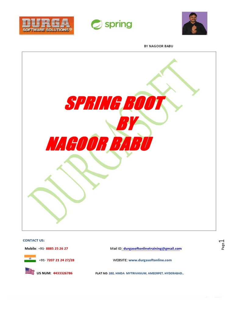 Spring Boot PDF Durasoft Spring Boot Notes Compress | PDF | Spring ...