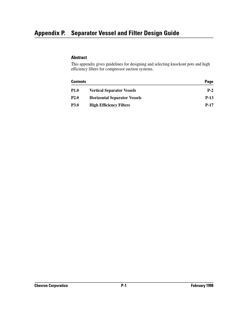 Separator Vessel Design Guidelines | PDF | Technology & Engineering