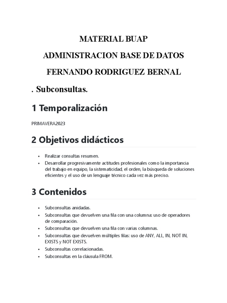 Material sub consultas pdf sql evaluaci n