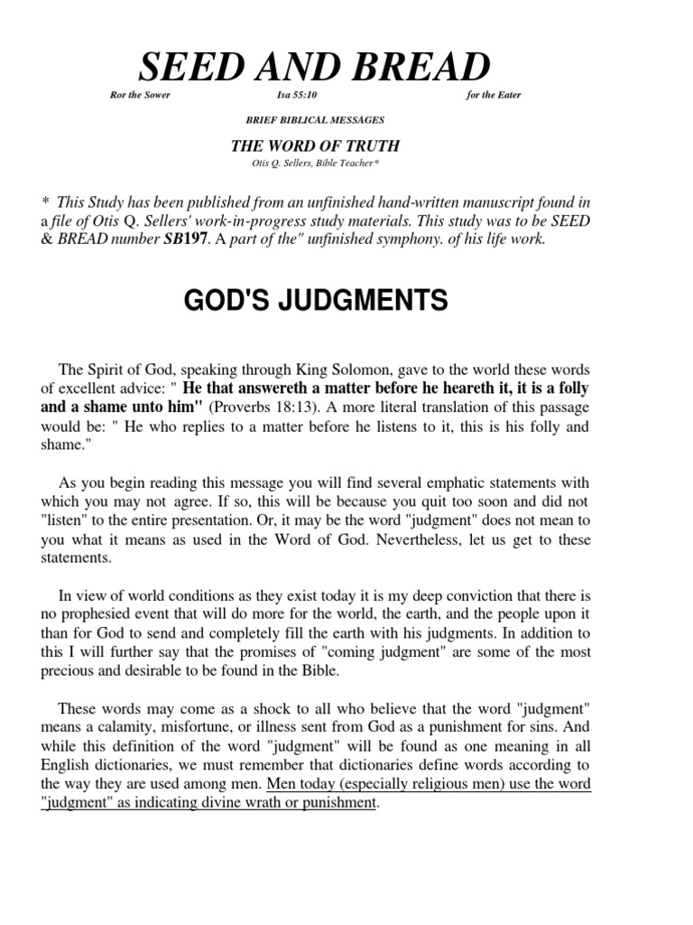 SB197 Gods Judgements PDF Second Coming Glory (Religion)