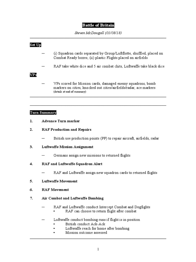 Battle of Britain Extended Summary PDF Battle Of Britain Luftwaffe